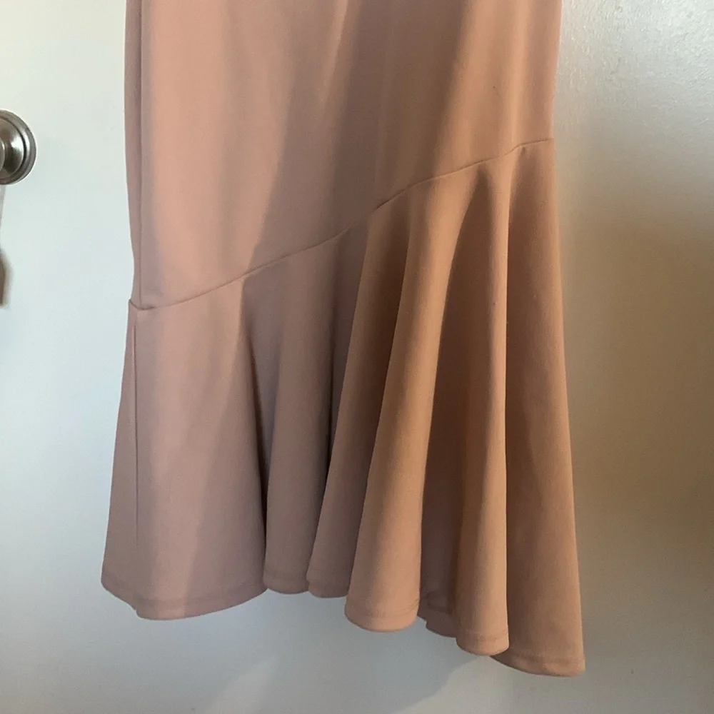 Dusty Pink Asymmetrical Hem Dress - Picture 2 of 7